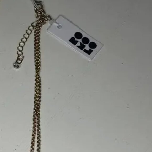 Romolo Layered Gold Necklace Silver Hammered Oval Pendants - Picture 4 of 8